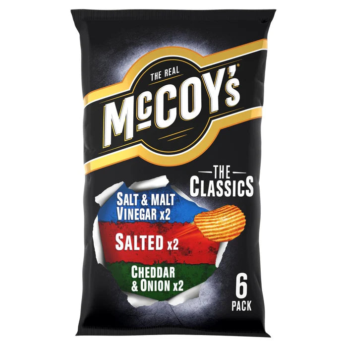 MCCOYS RIDGE CUT CLASSIC VARIETY PACK CRISPS (25g) x 6