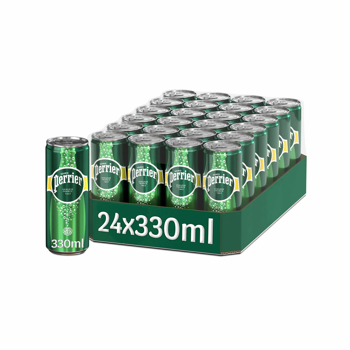PERRIER SPARKLING MINERAL WATER CANS (330ml) x 24