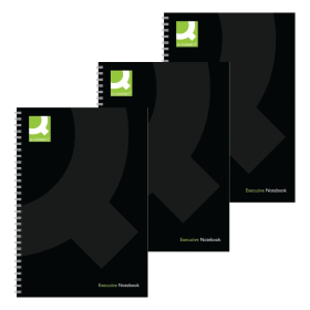 Q-CONNECT A5 BLACK HARDBACK WIREBOUND BOOK (Pack of 3)