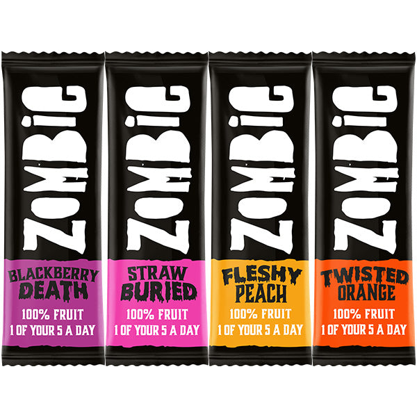 ZOMBIE STRAWBERRY, BLACKBERRY, PEACH & ORANGE FRUIT LEATHERZ (25g) x 24