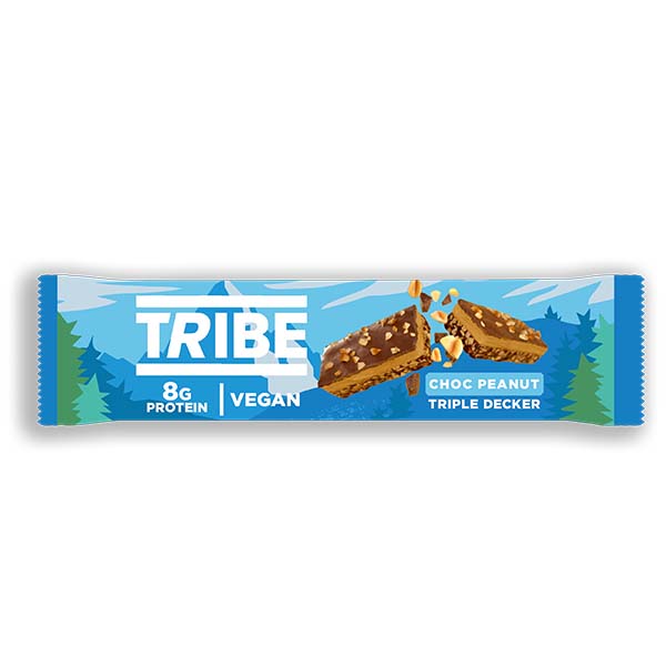 TRIBE - TRIPLE DECKER CHOC PEANUT BAR (40g) x 12