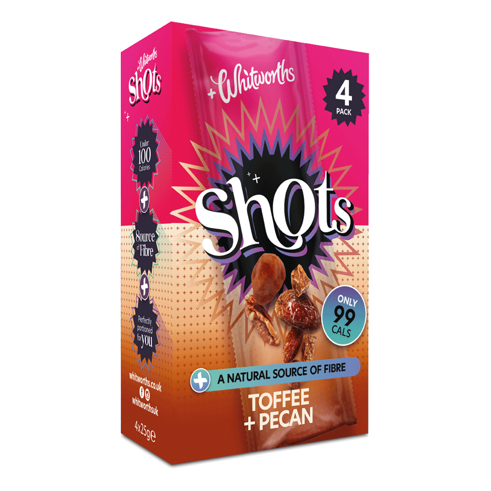 WHITWORTHS TOFFEE & PECAN SHOTS (25g) x 4