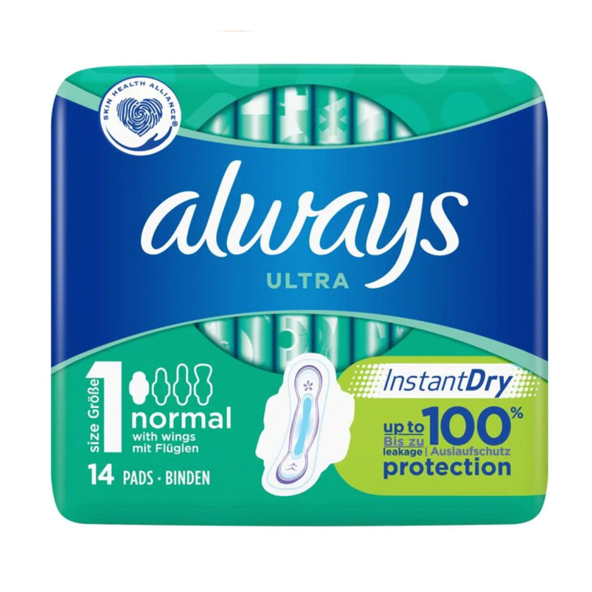 ALWAYS ULTRA NORMAL PLUS SANITARY TOWELS WITH WINGS (14 pack) x 16