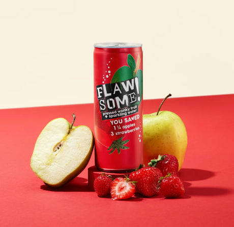 FLAWSOME! DRINKS APPLE & STRAWBERRY SPARKLING CANS (250ml) x 24