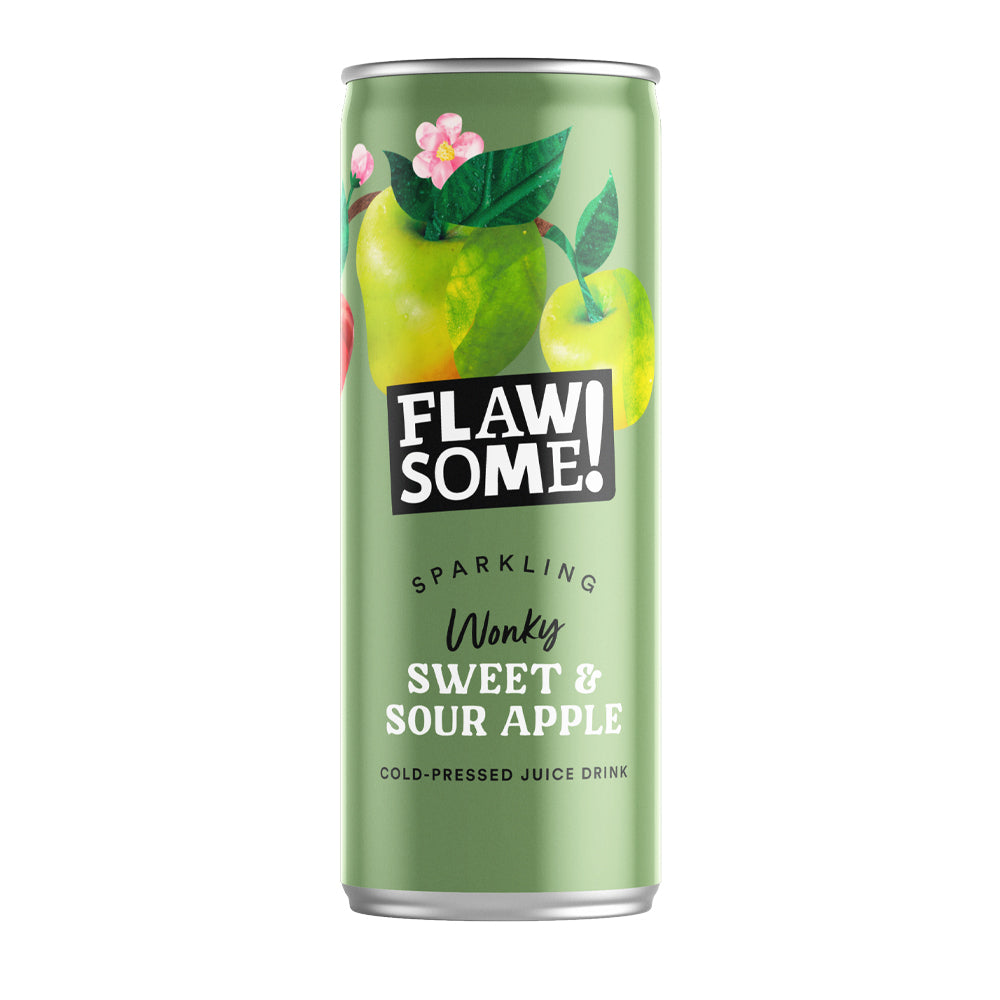 FLAWSOME! SWEET & SOUR APPLE SPARKLING CANS (250ml) x 24