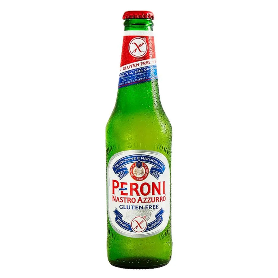 PERONI NASTRO AZZURRO GLUTEN FREE BEER - GLASS BOTTLES (330ml) x 24