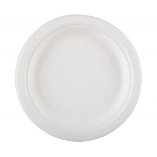 BAGASSE 23cm/9inch WHITE PLATES x 500