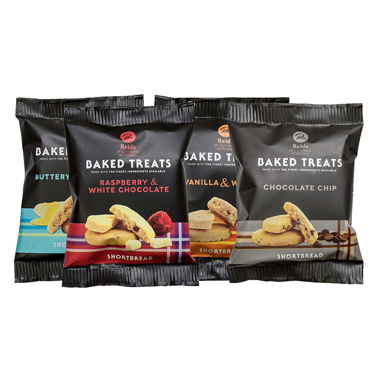 REIDS INDIVIDUALLY WRAPPED BAKED TREATS ASSORTED SHORTBREAD BISCUITS x 100