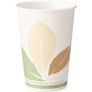 SOLO BARE ECO-FORWARD SINGLE-SIDED PLA PAPER HOT DRINK CUPS (12oz/341ml) x 1000