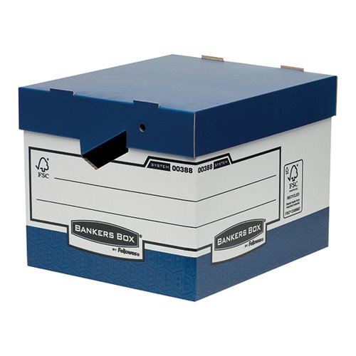 FELLOWES BANKERS BOX HEAVY DUTY ERGO BOX BLUE/WHITE (PACK OF 10) 0038801