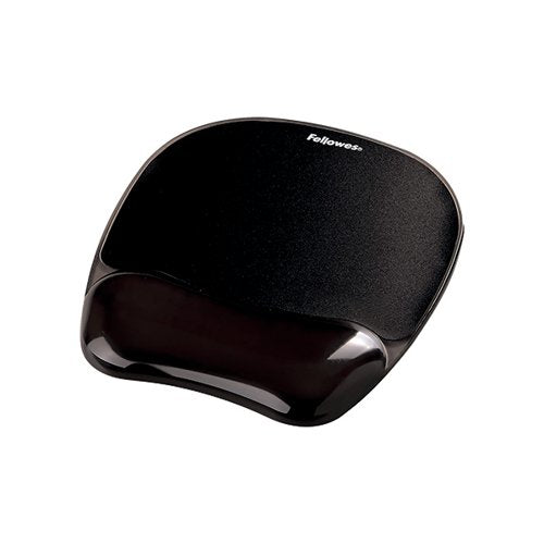FELLOWES CRYSTAL GEL MOUSE PAD AND WRIST SUPPORT BLACK 91121