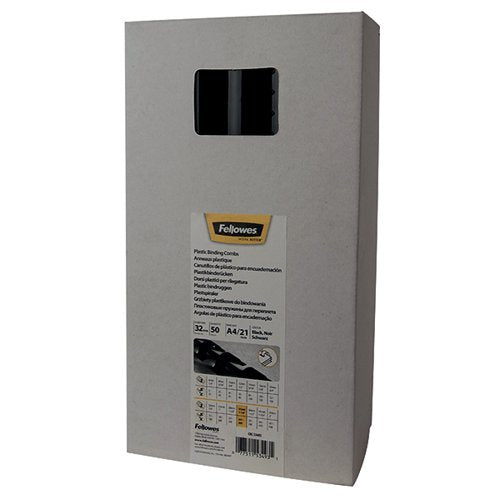 FELLOWES A4 BINDING COMBS 32MM BLACK (PACK OF 50) 53493