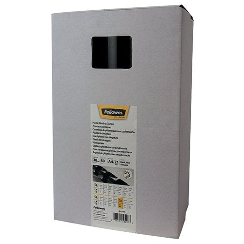 FELLOWES A4 BINDING COMBS 38MM BLACK (PACK OF 50) 53497