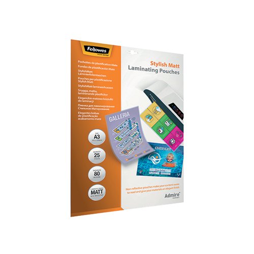 FELLOWES ADMIRE LAMINATING POUCH A3 160 MICRON TOTAL THICKNE
