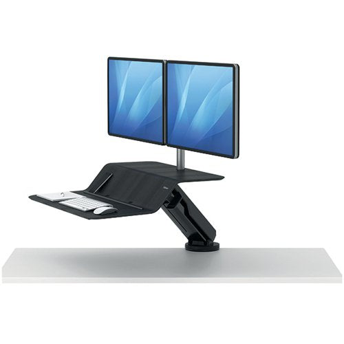 FELLOWES LOTUS RT SIT/STAND WORKSTATION DUAL SCREEN BLACK 80