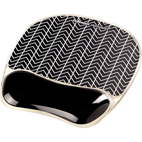 FELLOWES PHOTO GEL MOUSE MAT WITH WRIST SUPPORT CHEVRON DESI