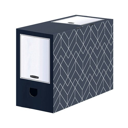 BANKERS BOX DECOR 150MM TRANSFER FILE MIDNIGHT BLUE/GREY (PA