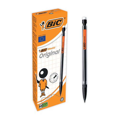 BIC MATIC ORIGINAL MECHANICAL PENCIL MEDIUM 0.7MM (PACK OF 12) 820959