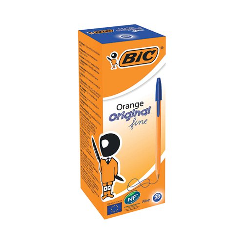 BIC ORANGE FINE BALLPOINT PEN BLUE (20 PACK) 1199110111