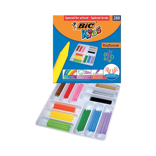 BIC KIDS PLASTIDECOR CRAYONS ASSORTED (PACK OF 288) 887835