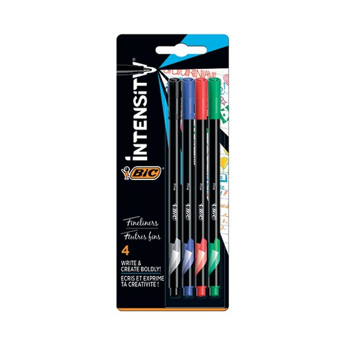 BIC INTENSITY FINELINER PEN ULTRA FINE TIP ASSORTED (PACK OF