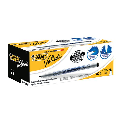 BIC VELLEDA 1721 WHITEBOARD MARKER FINE BLACK (PACK OF 24) 8