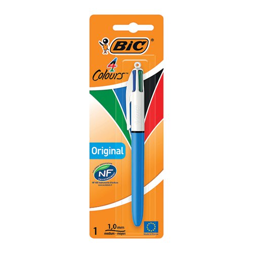BIC 4 COLOURS RETRACTABLE BALLPOINT PEN BLACK/BLUE/RED/GREEN