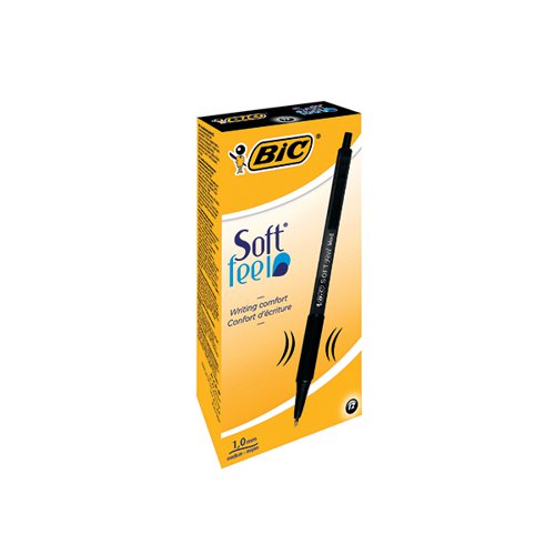 BIC SOFTFEEL CLIC RETRACTABLE BALLPOINT PEN BLACK (PACK OF 1