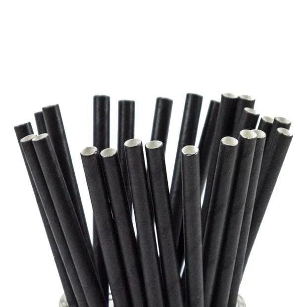 BLACK PAPER STRAWS x 250