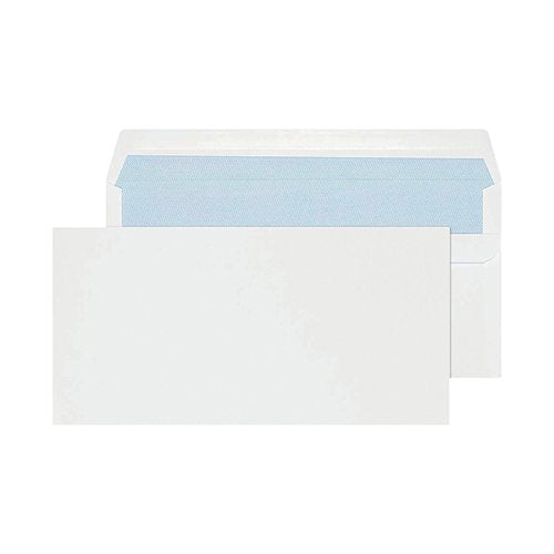 BLAKE PURELYEVERYDAY DL 80GSM SELF SEAL WHITE ENVELOPES (PAC