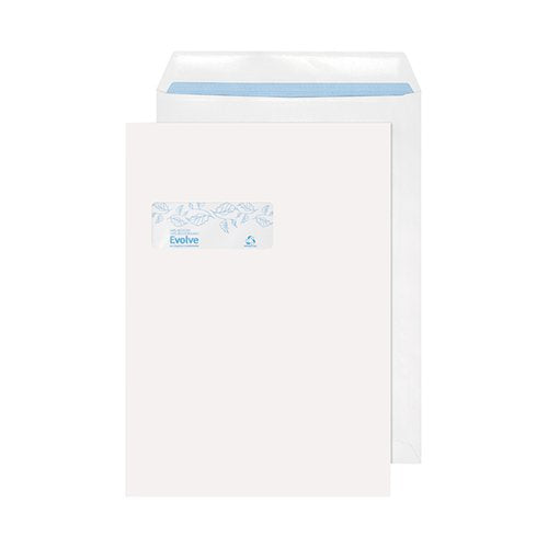 EVOLVE C4 ENVELOPES RECYCLED WINDOW POCKET SELF SEAL 100GSM