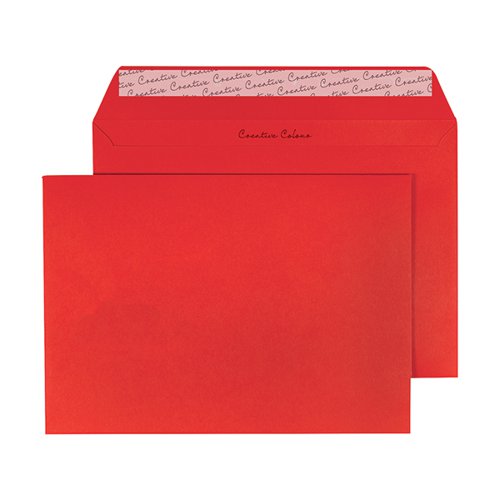 C5 WALLET ENVELOPE PEEL AND SEAL 120GSM PILLAR BOX RED (PACK