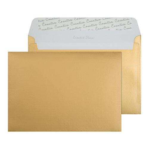 C5 WALLET ENVELOPE PEEL AND SEAL 130GSM METALLIC GOLD (PACK
