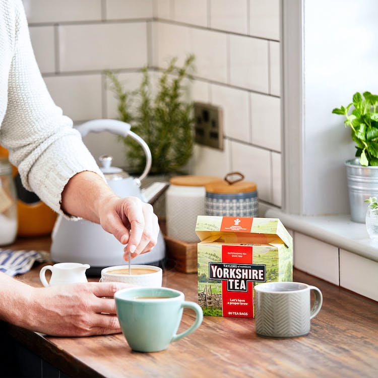 75+ varieties of tea including fruit, herbal, everyday, speciality and green tea bags from brands such as Twinings, Clipper, PG, Yorkshire Tea, Tetley, Taylors and Jacksons