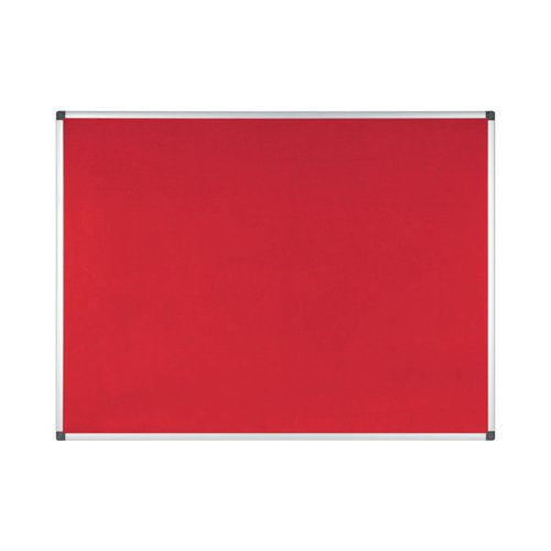 BI-OFFICE ALUMINIUM TRIM FELT NOTICE BOARD 1200X900MM RED FA