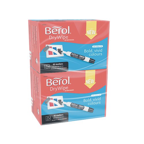 BEROL DRYWIPE MARKER BULLET TIP ASSORTED (PACK OF 96) 198486