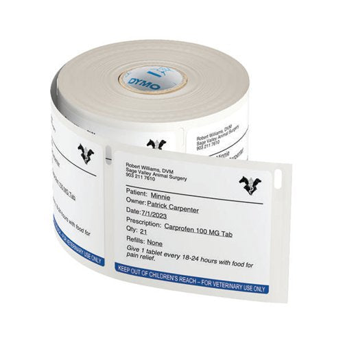 DYMO LABELWRITER VETERINARY PRESCRIPTION 54X70MM EASY-PEEL 400 LABELS (PACK OF 6) 2187328