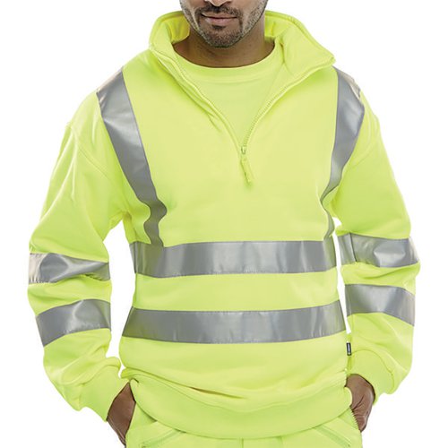 BEESWIFT QUARTER ZIPPED HI VIS SWEATSHIRT SYELLOW XL BSZSSEN