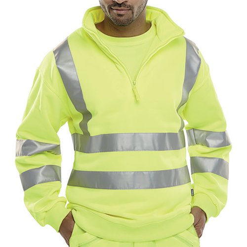 BEESWIFT QUARTER ZIPPED HI VIS SWEATSHIRT SYELLOW 2XL BSZSSE