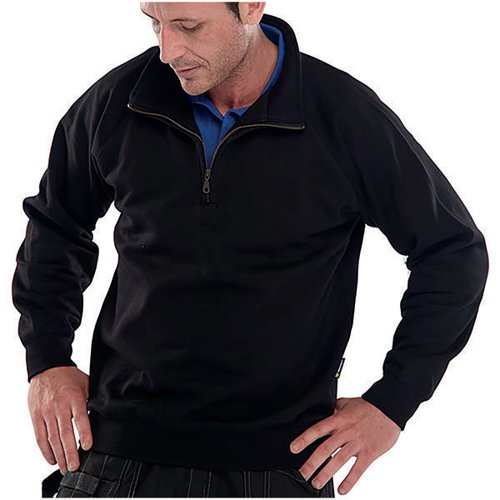 BEESWIFT QUARTER ZIP SWEATSHIRT BLACK L CLQZSSBLL