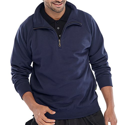 BEESWIFT QUARTER ZIP SWEATSHIRT NAVY BLUE XS CLQZSSNXS
