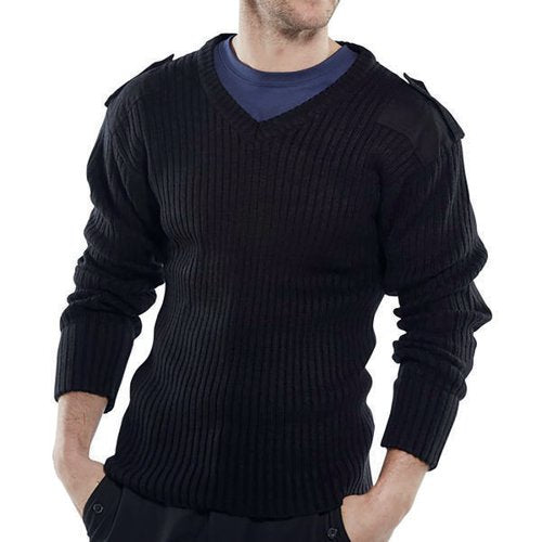 BEESWIFT ACRYLIC MOD V-NECK SWEATER BLACK 3XL AMODVBL3XL