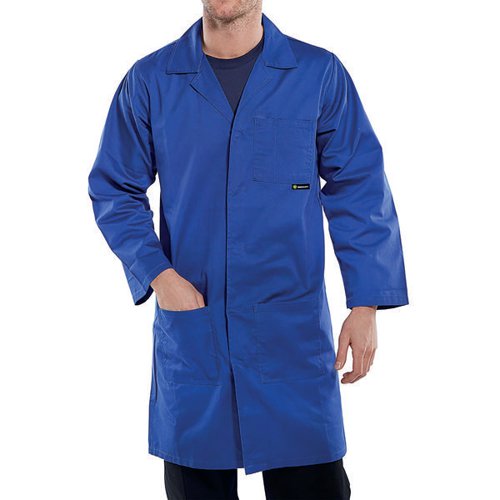 BEESWIFT CLICK POLYCOTTON WAREHOUSE COAT ROYAL BLUE SIZE 50