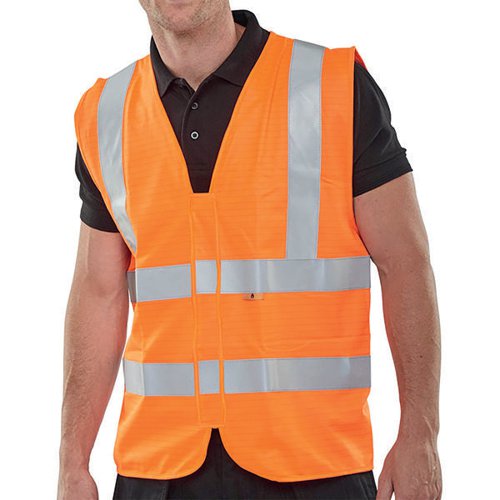 BEESWIFT FIRE RETARDANT HIGH VISIBILITY WAISTCOAT ORANGE XL