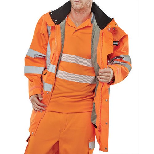 BEESWIFT ELSENER 7IN1 HI VIS JACKET ORANGE LARGE 7IN1ORL
