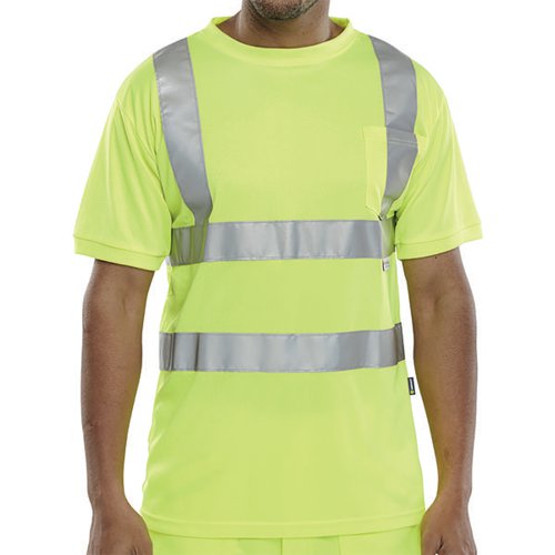 BEESWIFT CREW NECK HIGH VISIBILITY T-SHIRT SATURN YELLOW L B