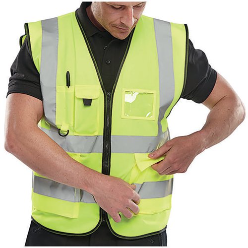 BEESWIFT EXECUTIVE HIGH VISIBILITY WAISTCOAT SATURN YELLOW M