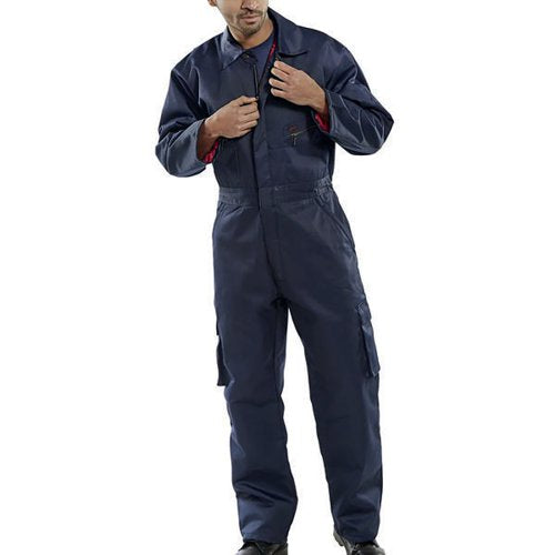 BEESWIFT CLICK QUILTED BOILERSUIT NAVY BLUE 58 QBSN58
