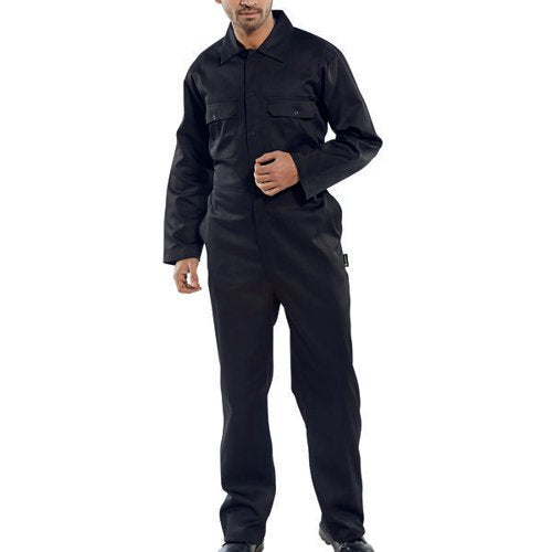 BEESWIFT CLICK POLYCOTTON REGULAR BOILERSUIT BLACK 52 RPCBSB