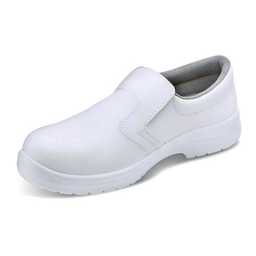 BEESWIFT MICRO-FIBRE STEEL TOE S2 SLIP-ON SHOE 1PR WHITE 6.5